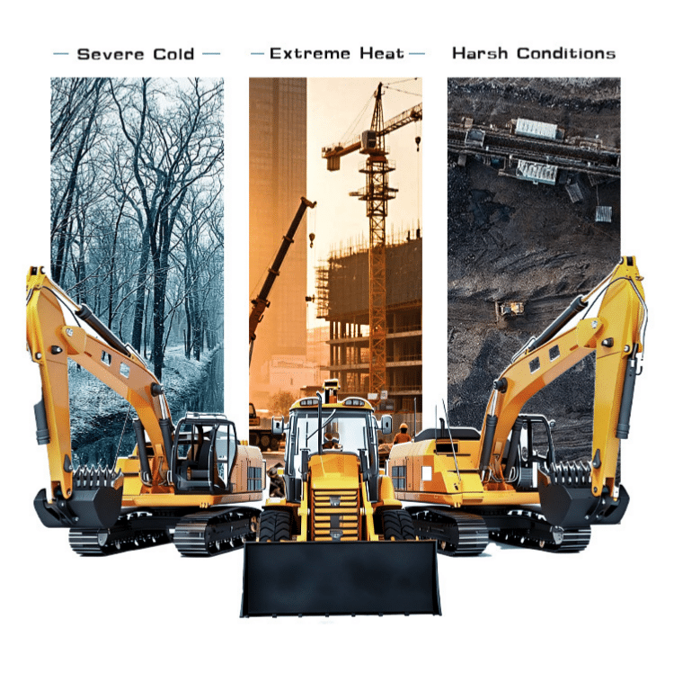 YEFE reliable hydraulic oil supplier providing ISO 9001 certified hydraulic fluids for construction equipment operating in severe cold extreme heat and harsh conditions, demonstrating the importance of choosing a dependable hydraulic oil manufacturer with consistent quality, batch traceability, API standards compliance, and technical expertise to ensure reliable system performance and equipment protection across all environmental conditions