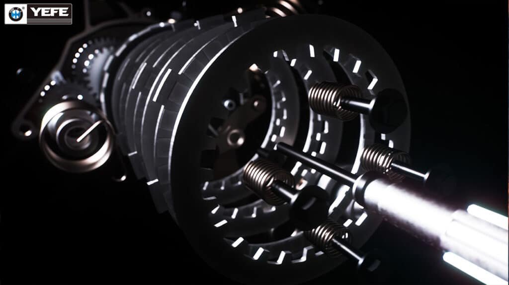 YEFE private label hydraulic oil application showing hydraulic clutch assembly and mechanical components requiring custom-formulated hydraulic fluid with anti-wear protection, demonstrating how businesses can create branded lubrication solutions with ISO certified formulations tailored to specific hydraulic system requirements and equipment manufacturer specifications