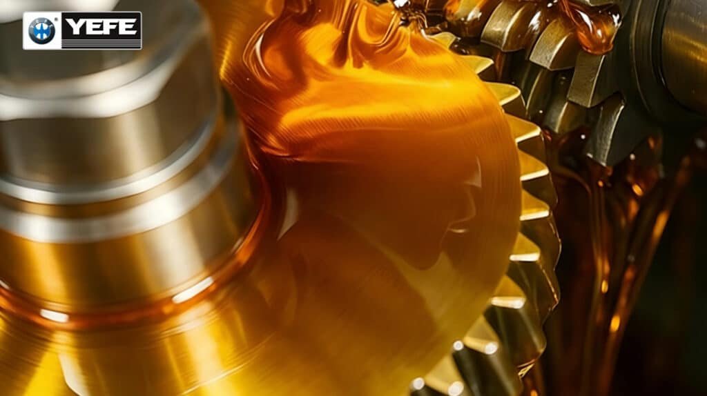 Multiple angled shots of YEFE Sports synthetic oil bottle with BMW approval and double oil film protection technology, showcasing formulation optimized for both heavy duty diesel soot handling and passenger gasoline LSPI protection, professional lubricant supplier product for mixed fleet requirements