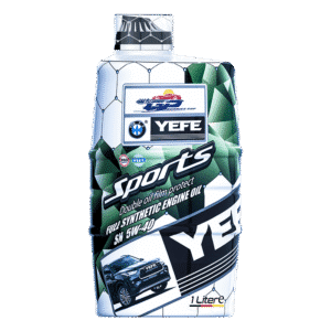 YEFE Sports SN 5W-40 fully synthetic engine oil bottle side view