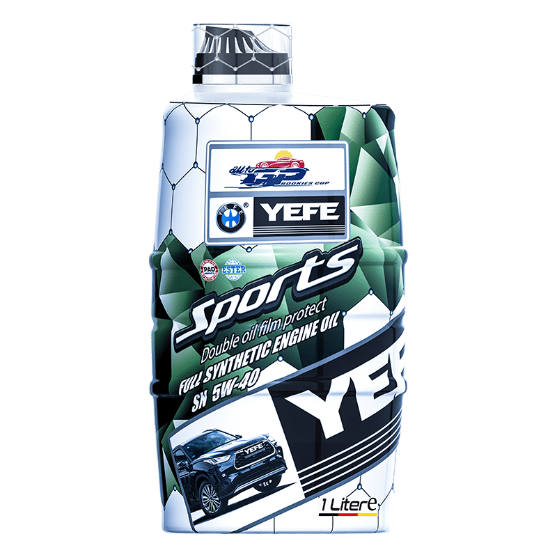 YEFE Sports SN 5W-40 fully synthetic engine oil bottle side view