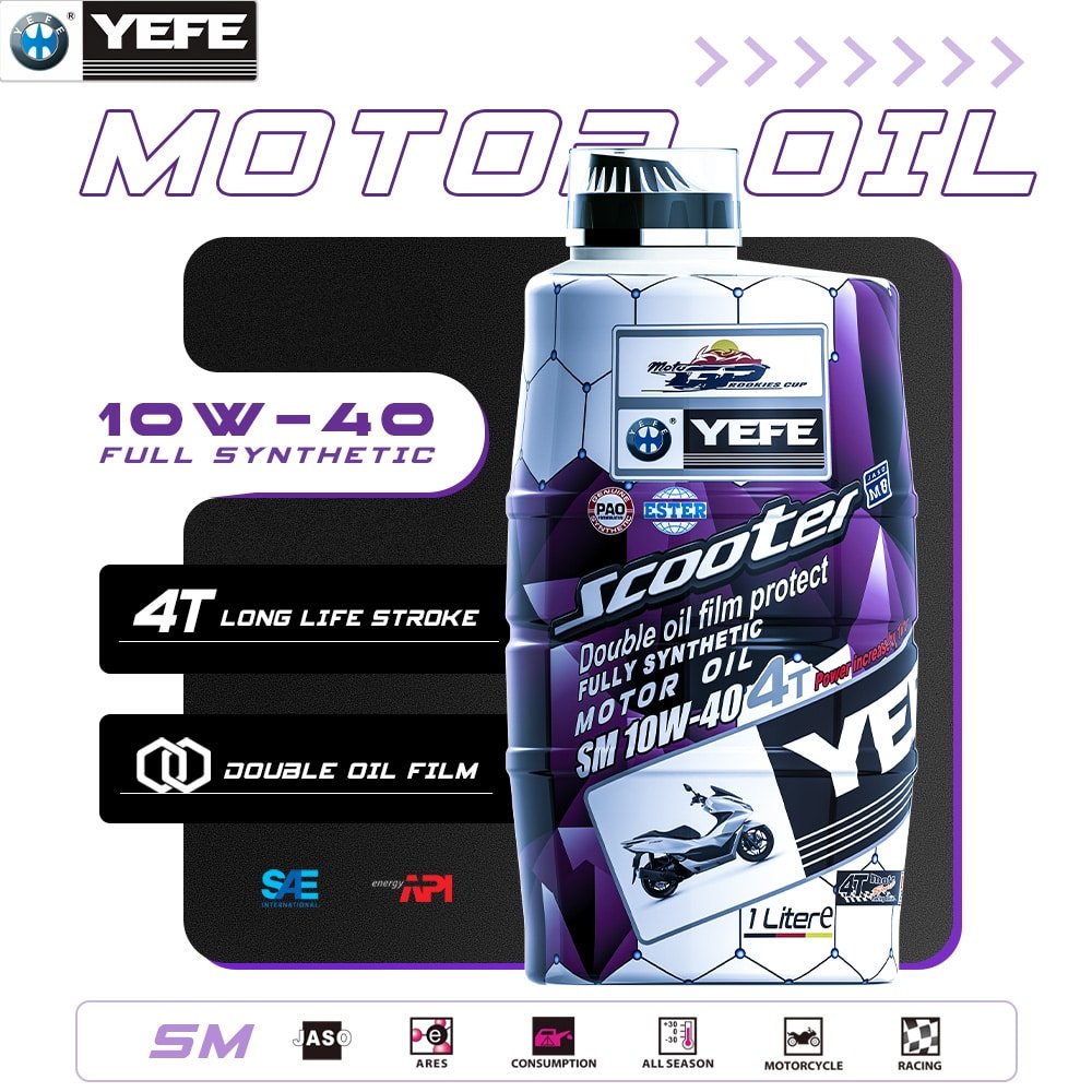 Api Sm API SM 10W-40 Semi Synthetic Motorcycle Engine Oil | YEFE