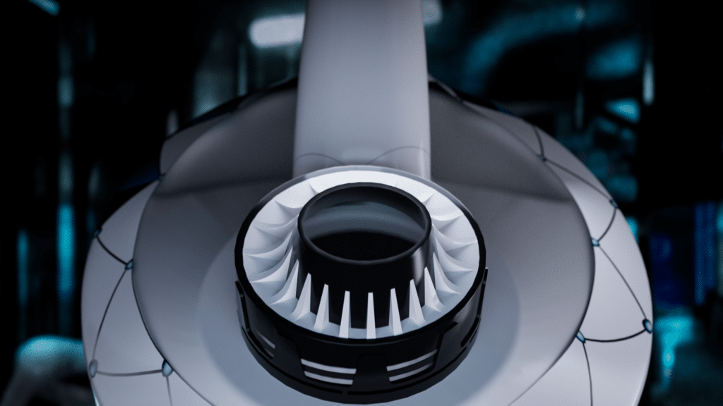 A close-up view of a modern turbocharger compressor wheel, representing the advanced engine technology found in many modern vehicles. This component operates at high speeds and temperatures, requiring engine oil with superior thermal stability and shear resistance to prevent breakdown and ensure consistent protection, highlighting the importance of matching oil properties to your engine's specific design.