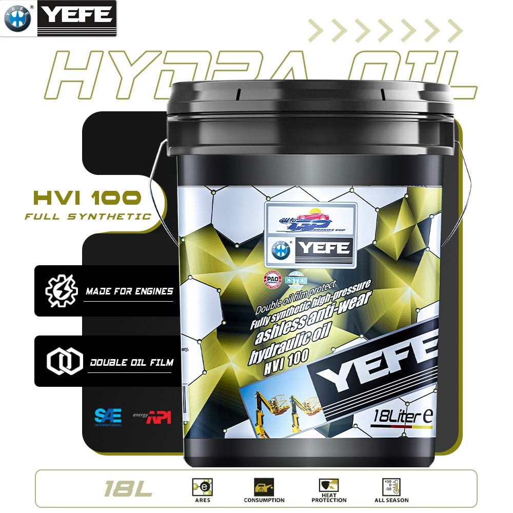 YEFE Hydra HVI 100 – High Viscosity Index Anti-Wear Hydraulic Oil HVLP
