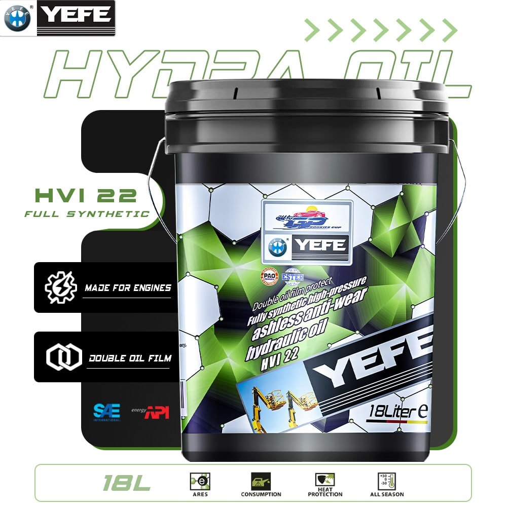 YEFE Hydra HVI 22 – High Viscosity Index Anti-Wear Hydraulic Oil HVLP