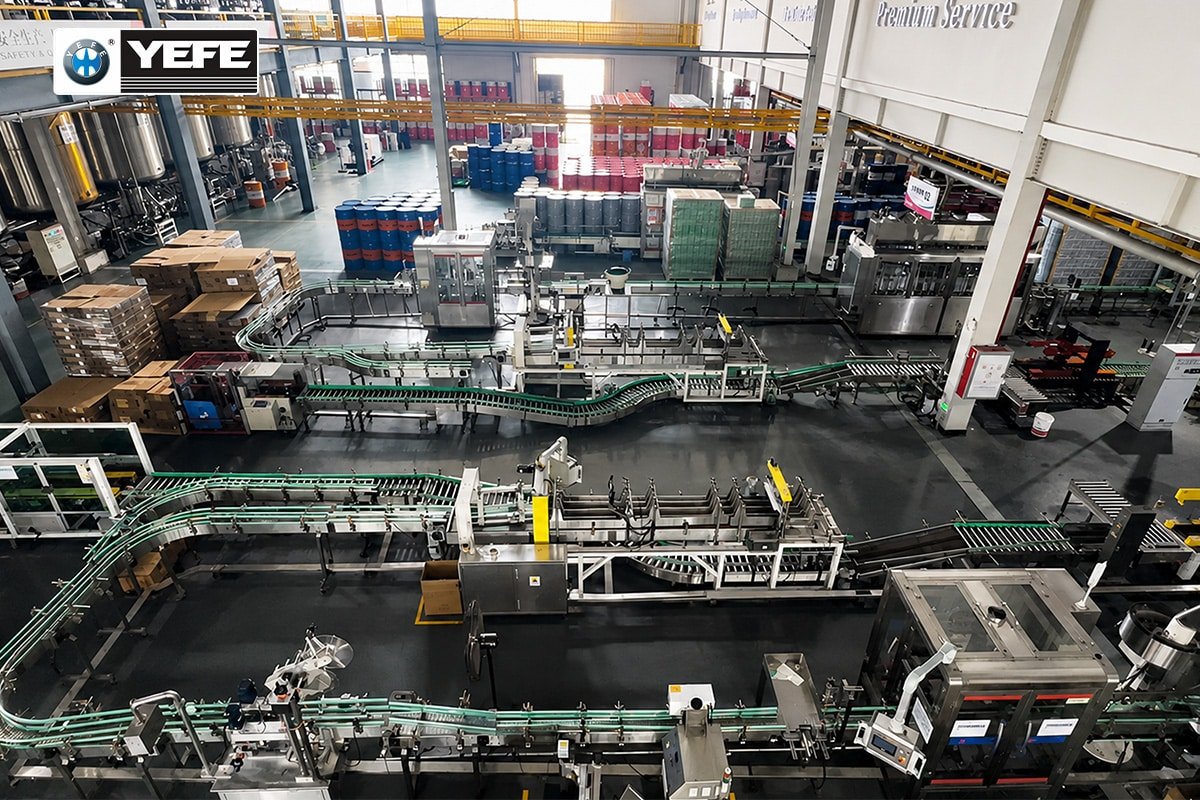 OEM lubricant manufacturing facility with automated filling and packaging lines at YEFE