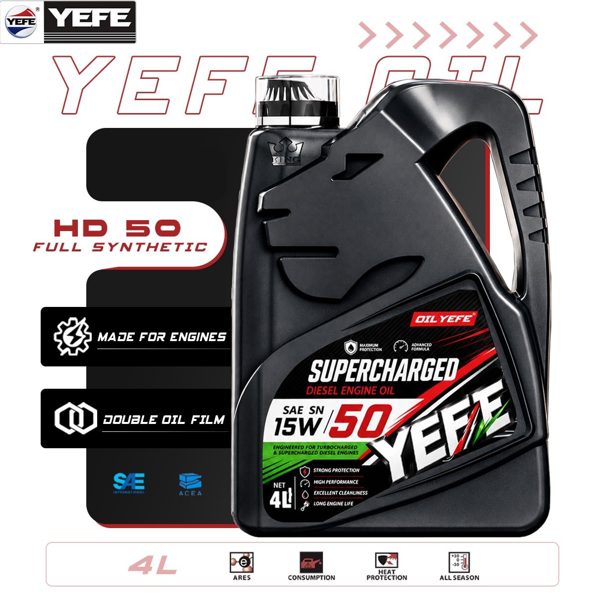YEFE Endurox HD 50 – Heavy-Duty Engine Oil for Diesel and Gasoline Engines