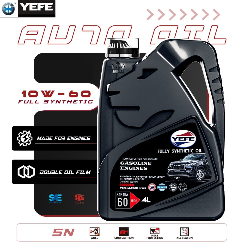 Full Synthetic Racing Engine Oil 10W-60 for High-Performance Passenger Cars