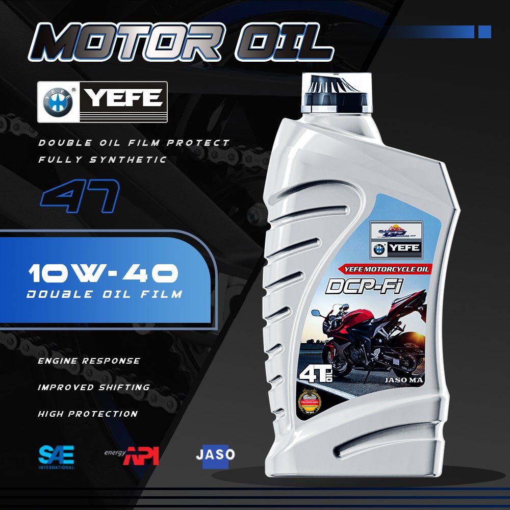 4-Stroke Synthetic Engine Oil 10W-40 for Motorcycles with Wet & Dry Clutches